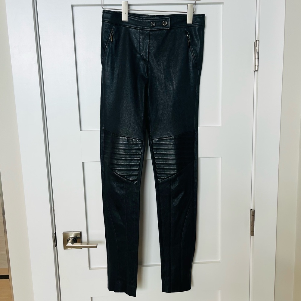 Brunello Cucinelli Black Leather Skinny Jeans